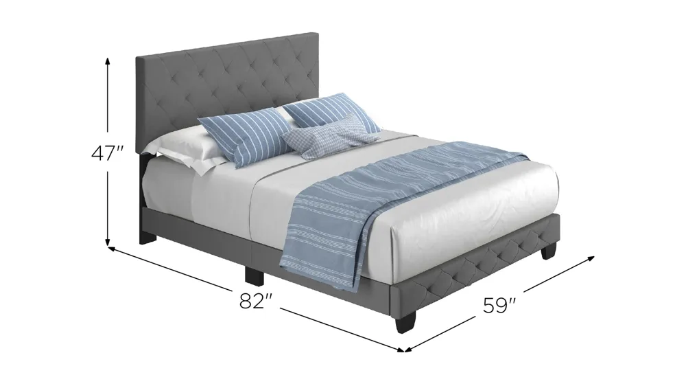 Caldwell Fabric Platform Bed Dimensions