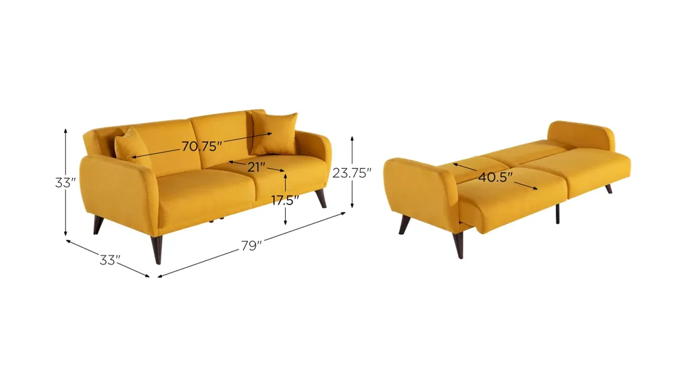 Lugano Sleeper Sofa with Storage Dimensions
