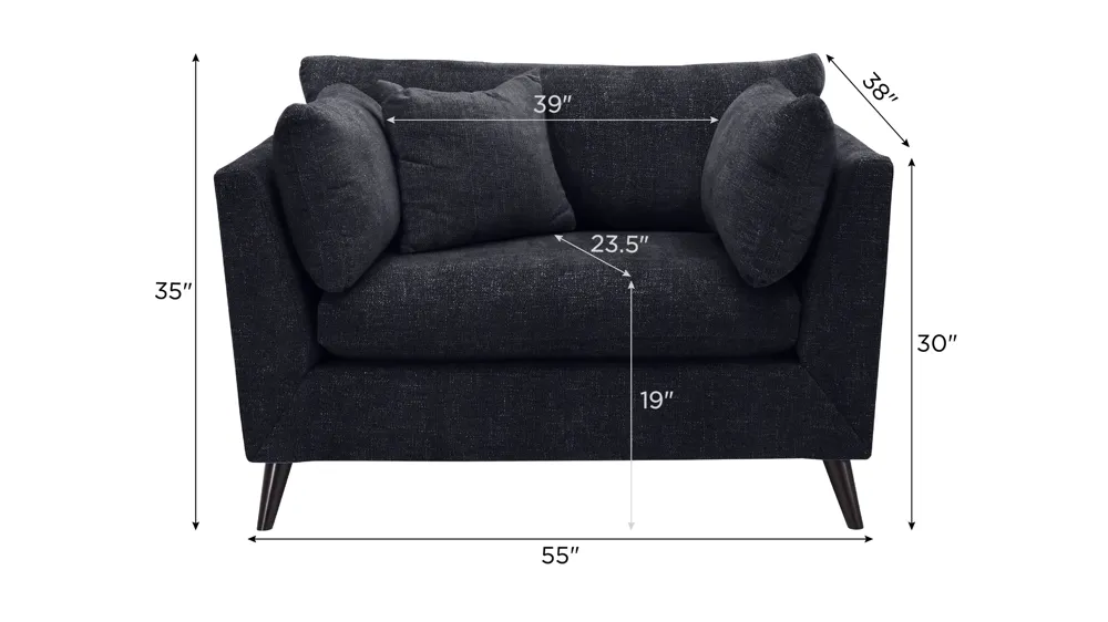 Caruso Chair and a Half Dimensions