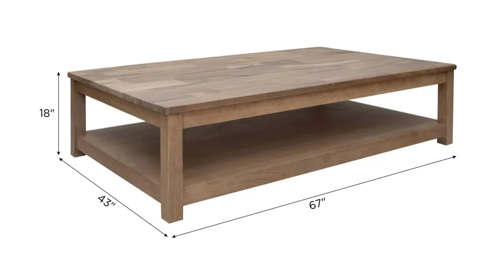 Natural Parota Deluxe Cocktail Table Dimensions