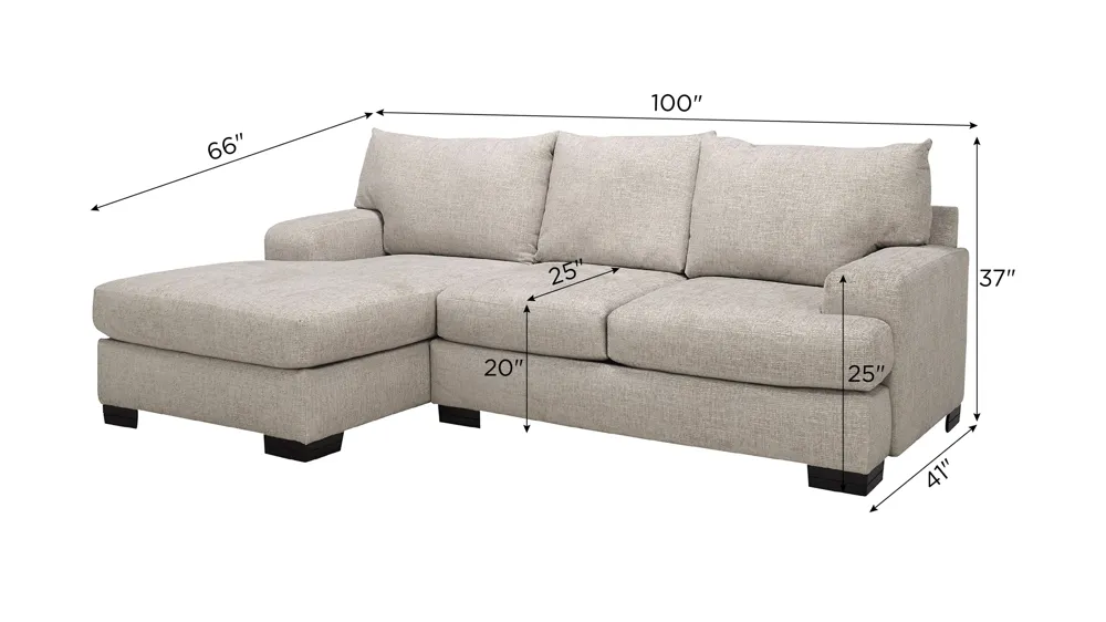 Cooper 2-pc. Sectional Dimensions