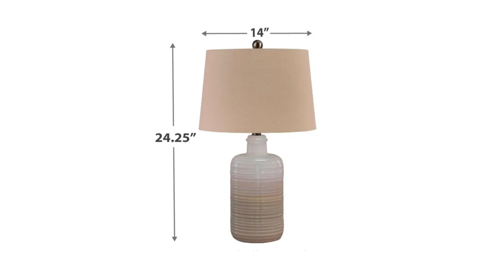 Marnina Ceramic Table Lamp Set Dimensions