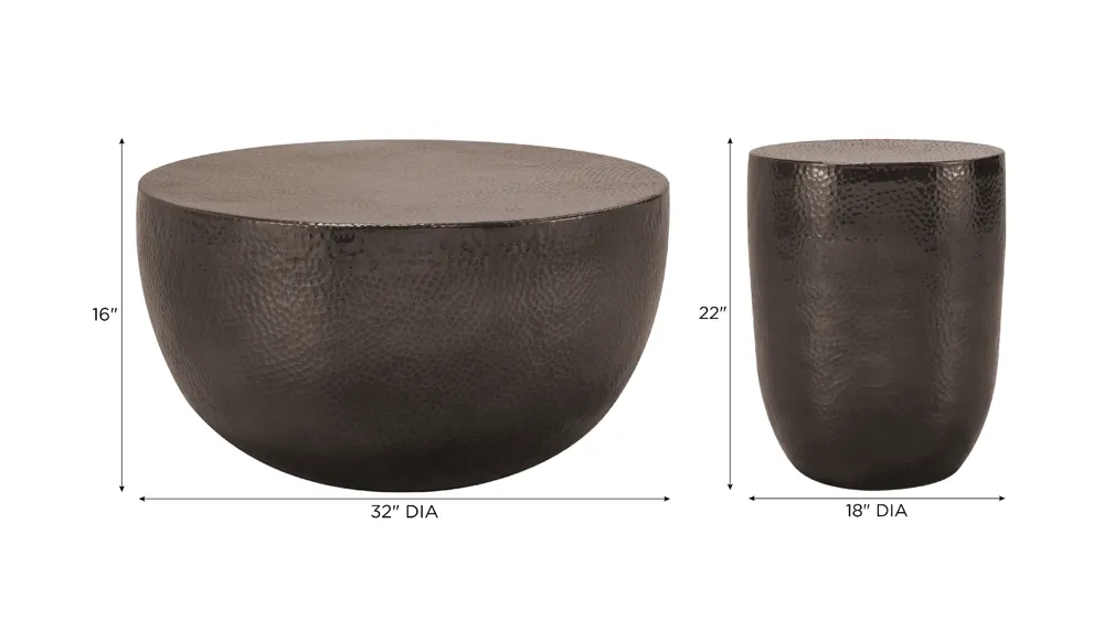 Brixten 3-pc. Occasional Table Set Dimensions