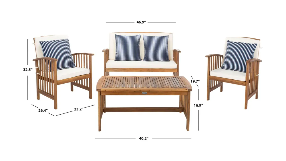 Minidoka 4-pc. Patio Set Dimensions