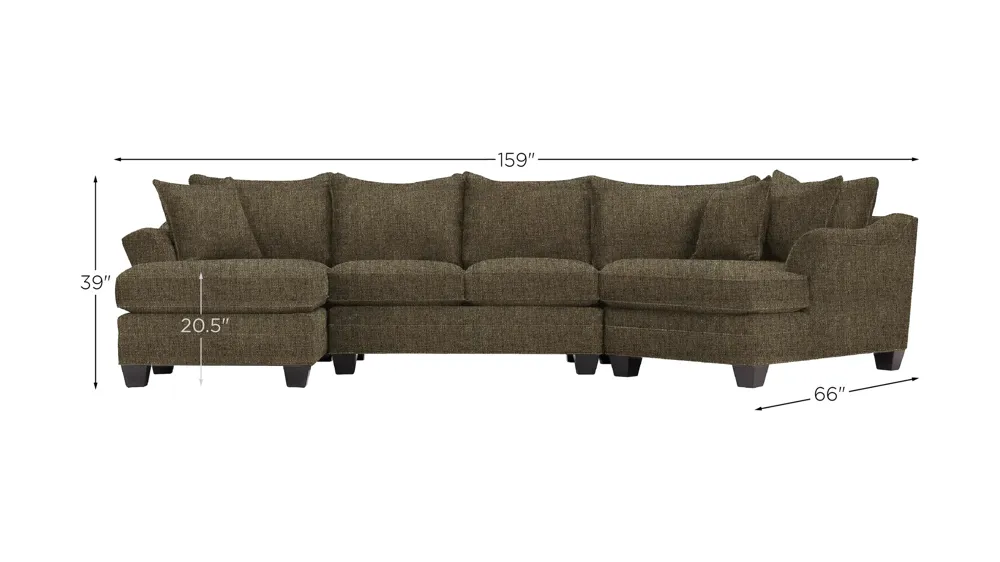 Foresthill 3-pc. Left Hand Facing Sectional Sofa Dimensions