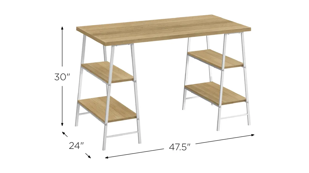 Moses Computer Desk with Open Shelves Dimensions