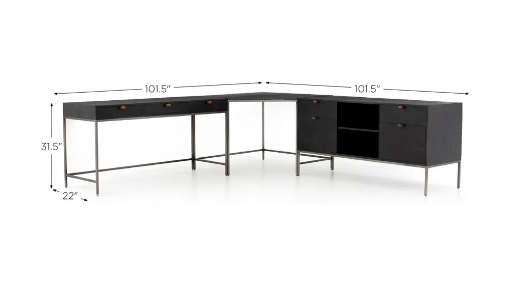 Edgefield Desk With Filing Credenza Dimensions