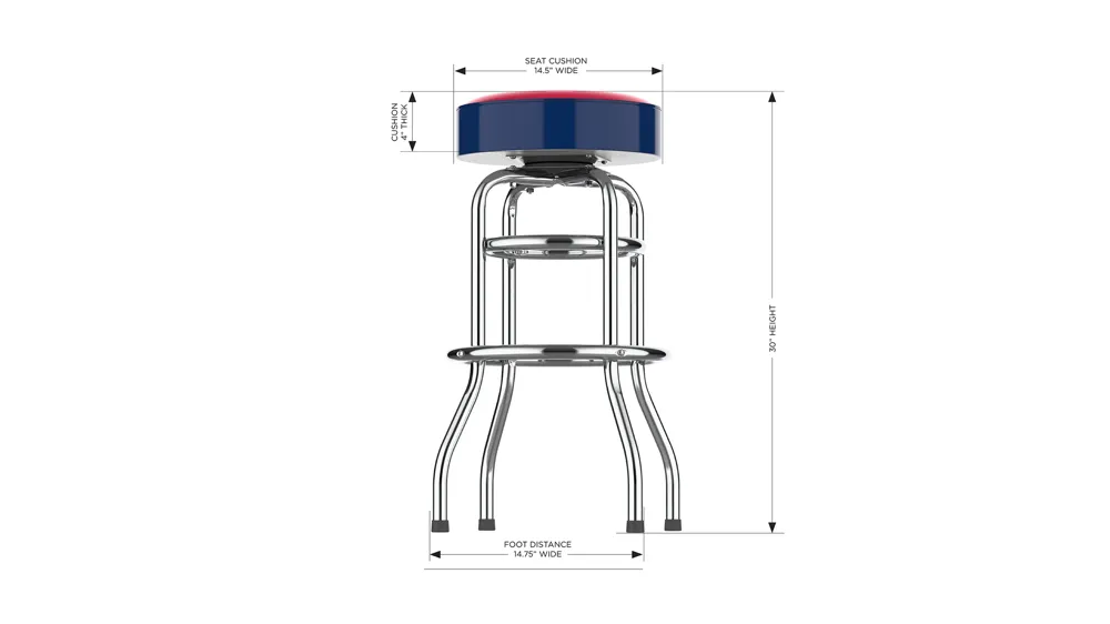 MLB Backless Swivel Bar Stool Dimensions