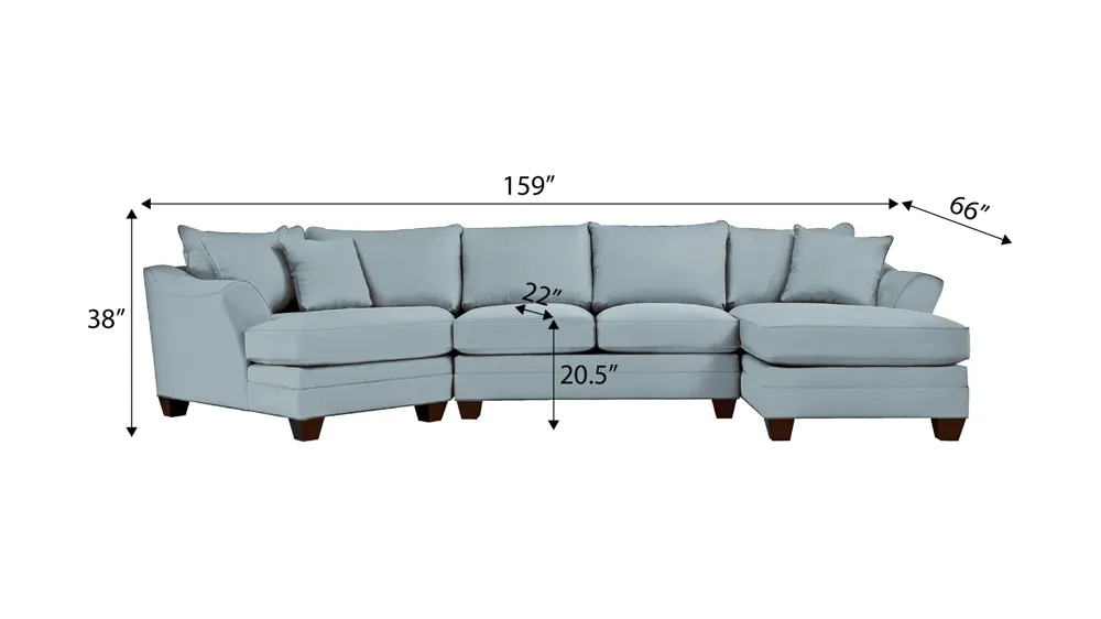 Foresthill 3-pc. Right Hand Facing Sectional Sofa Dimensions