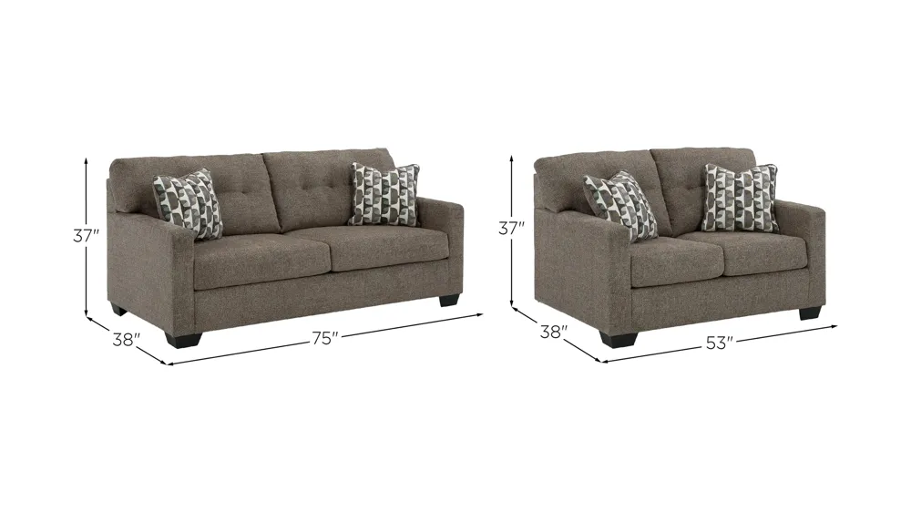 Mahoney 2-pc. Sofa and Loveseat Set Dimensions