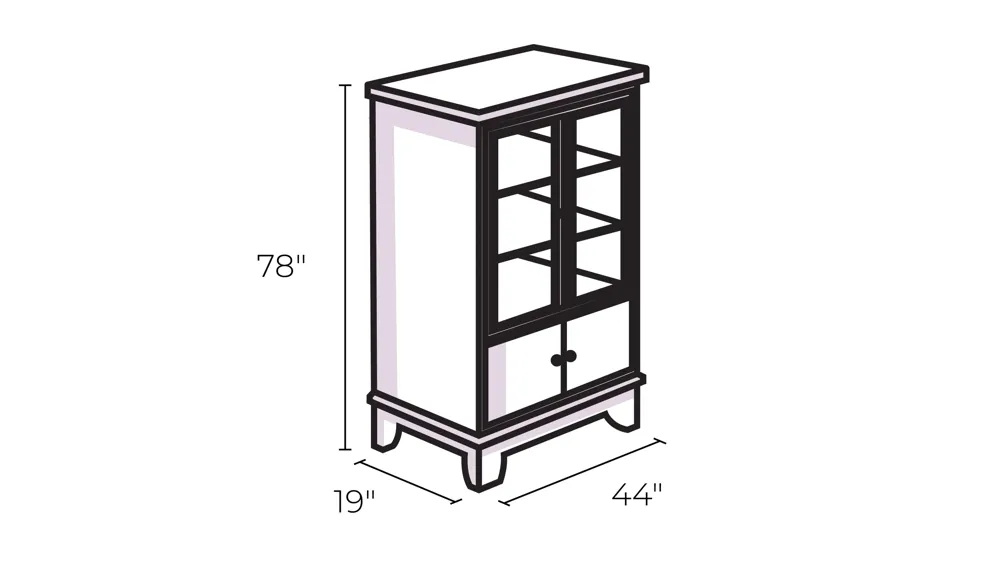Bellamy 2-pc. China Cabinet with Lighting Dimensions