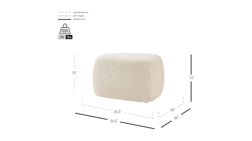 Carlese Small Ottoman Dimensions