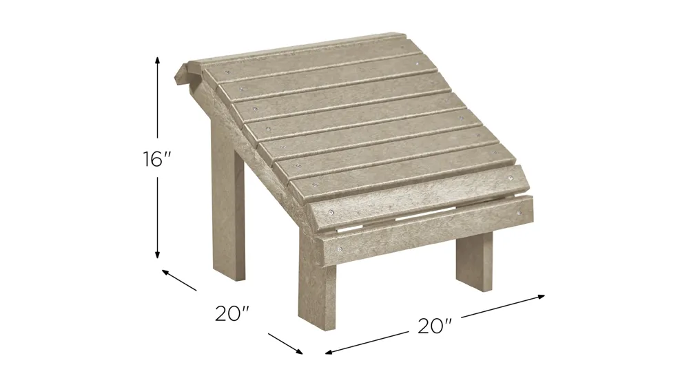 Generation Recycled Outdoor Premium Adirondack Footstool Dimensions