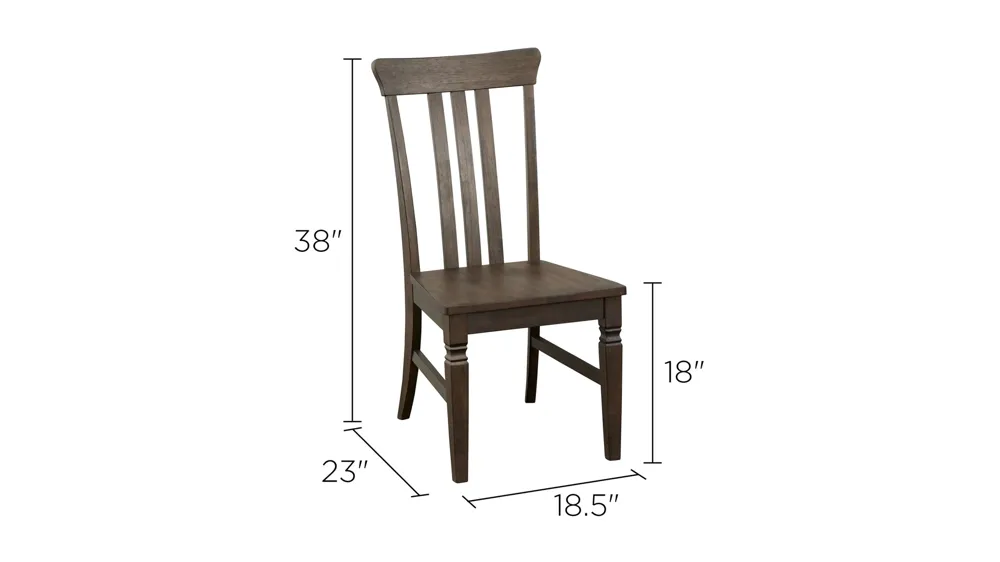 Kingston Slatback Dining Chair - Set of 2 Dimensions