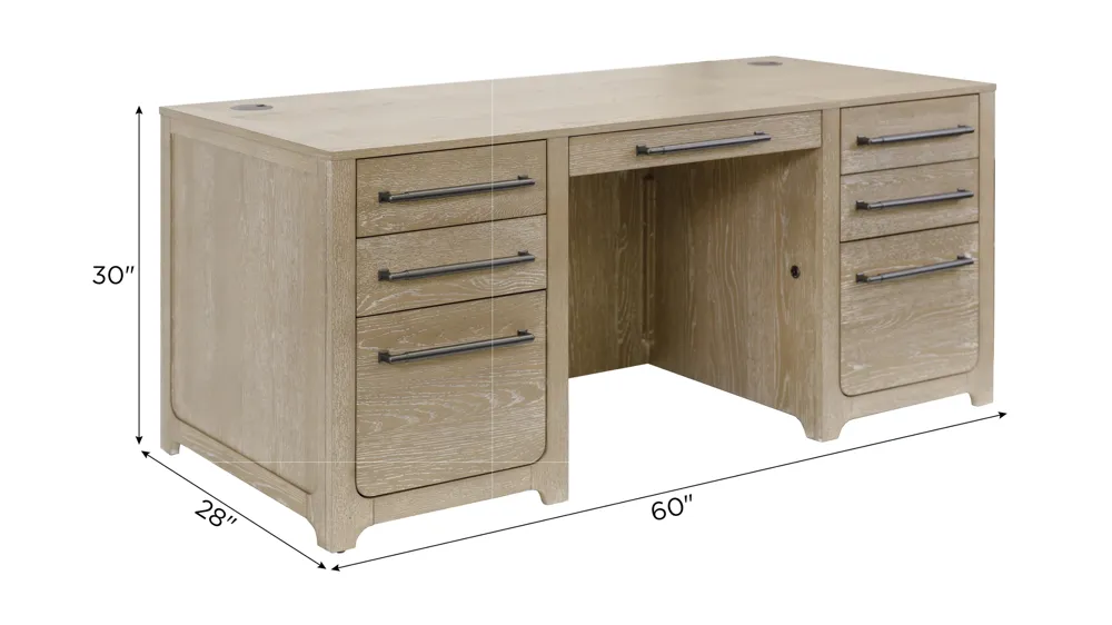 Canyon Drive Executive Desk Dimensions