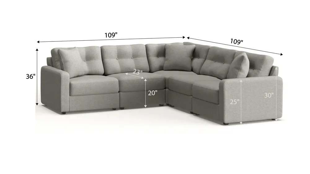 ModularOne 5-pc. Sectional Dimensions