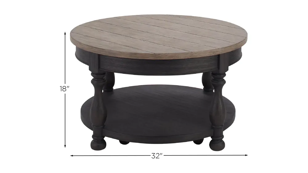 Villa Ridge Round Cocktail Table Dimensions
