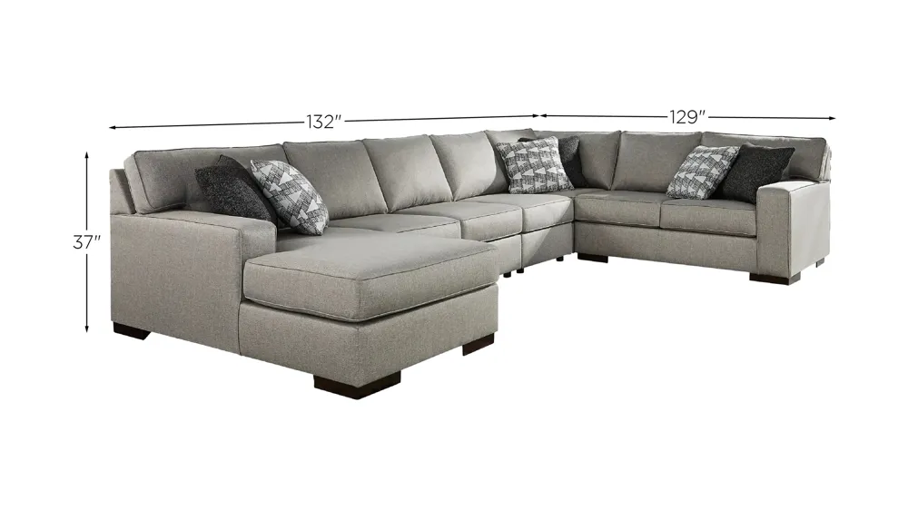 Marsing Nuvella 5-Piece Sectional with Chaise Dimensions