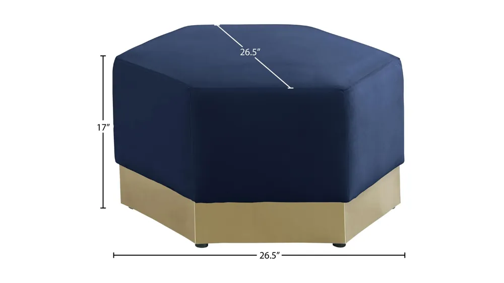 Marquis Velvet Ottoman Dimensions