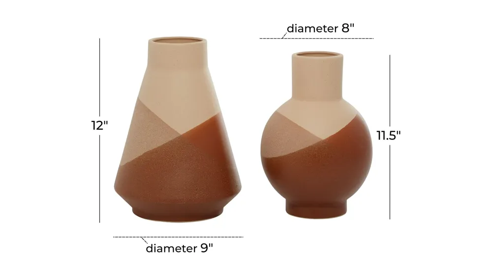 Ivy Collection Valdivia Vase Set of 2 Dimensions