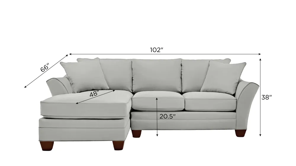 Foresthill 2-pc. Left Hand Chaise Sectional Sofa Dimensions