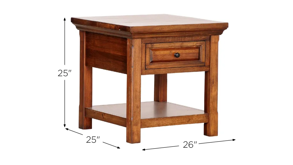 HillCrest End Table Dimensions