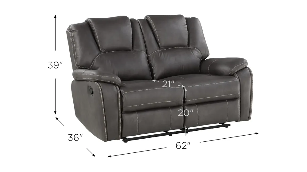 Katrine Manual Reclining Loveseat Dimensions