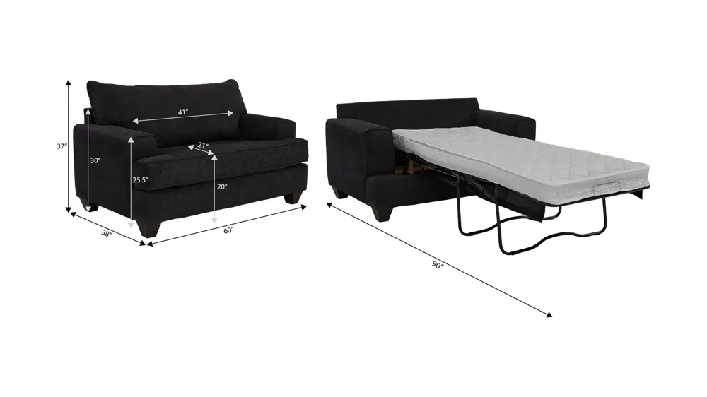 Solara Sleeper Chair and a Half Dimensions