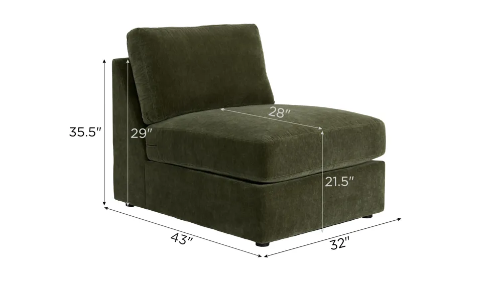Everest Armless Chair Dimensions