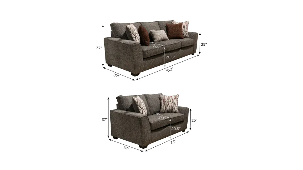 Bray Living Room Set Dimensions