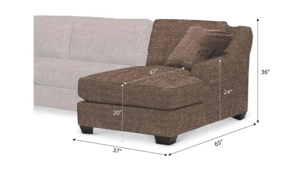 Thatcher Right Arm Facing Chaise Dimensions