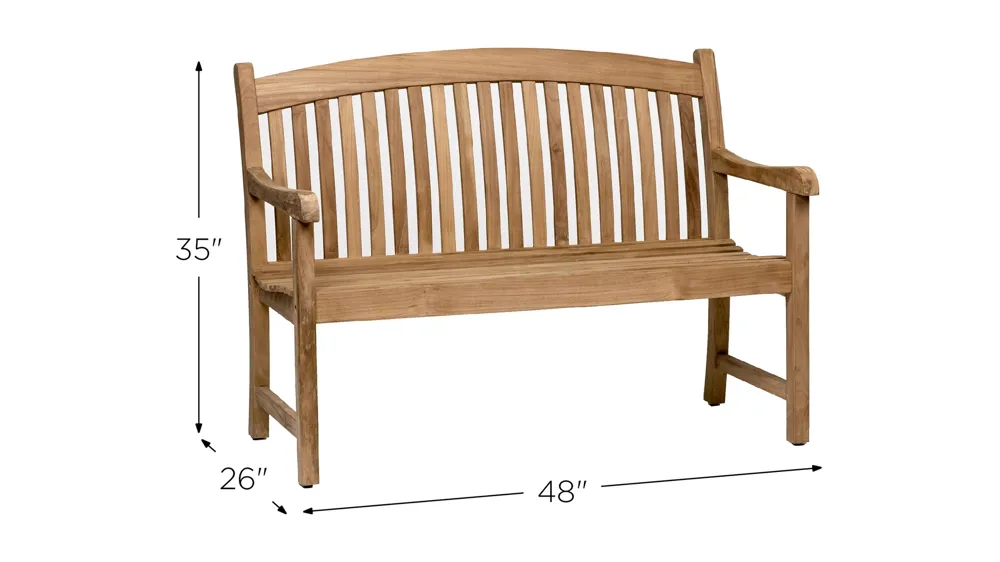 Willis Outdoor Patio Bench Dimensions