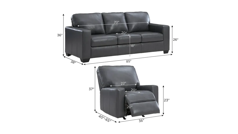 Bolsena Living Room Set Dimensions