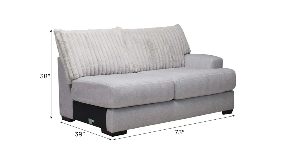 Mondo Right Arm Facing Loveseat Dimensions