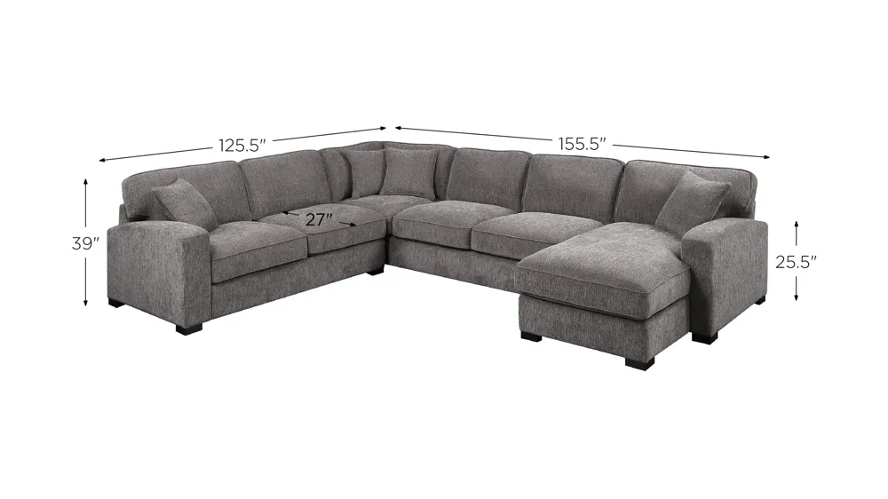 Repose 3-pc. Sectional Dimensions