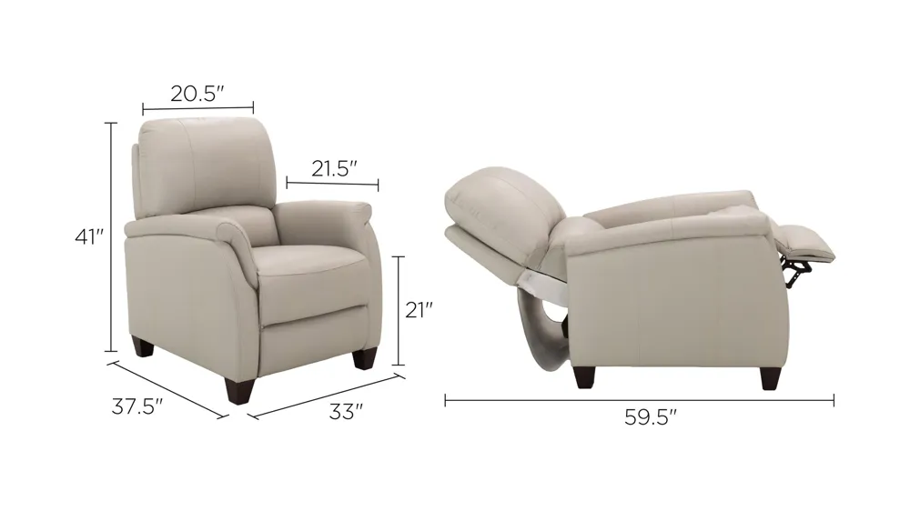 Harmony Leather Recliner Dimensions
