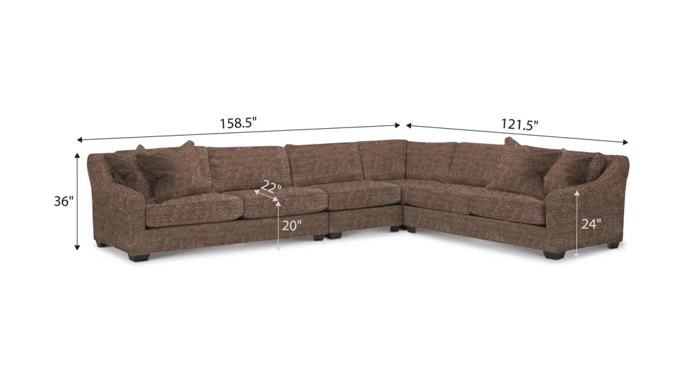 Thatcher 4-pc. Sectional Dimensions