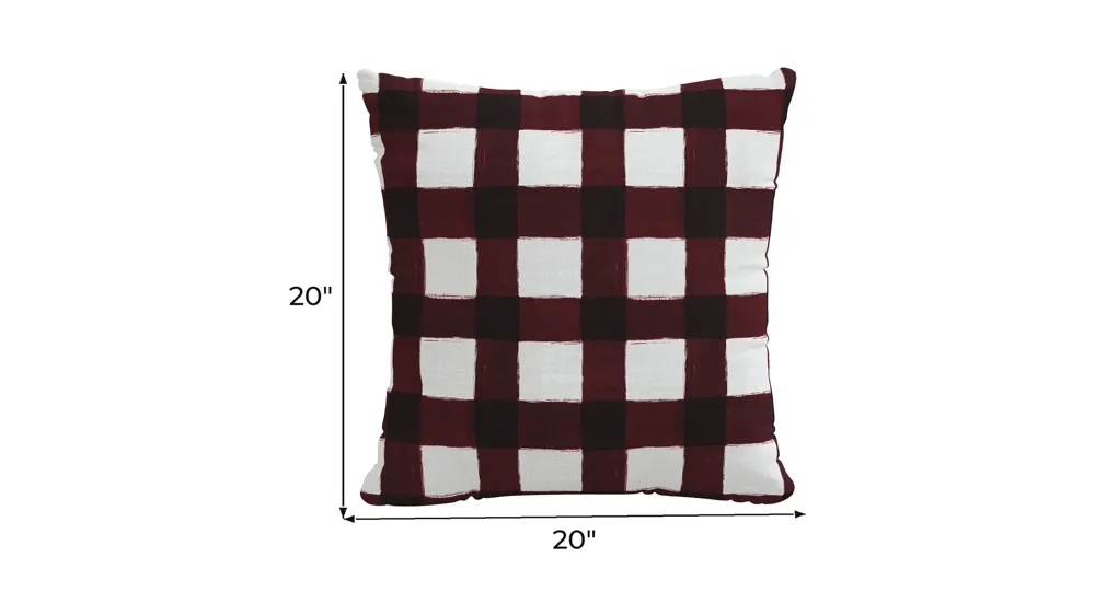 20" Holiday Plaid Pillow Dimensions