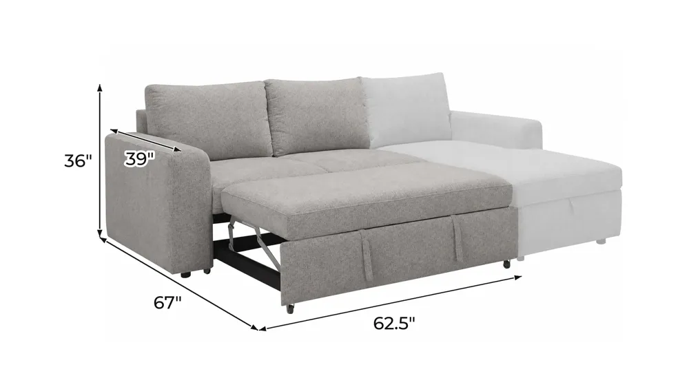 Barry Left Arm Facing Full Pop-Up Sleeper Dimensions