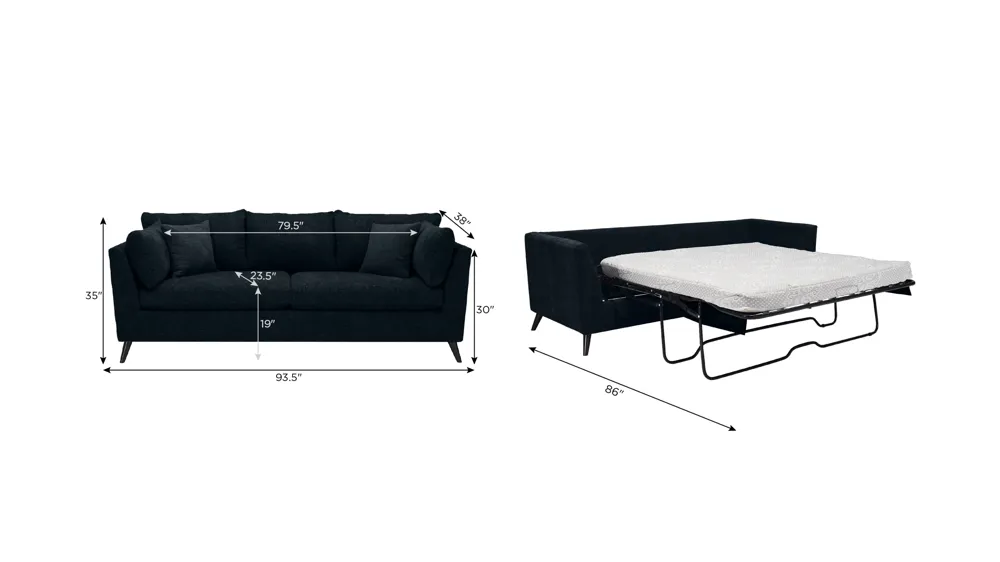 Caruso Queen Sleeper Sofa Dimensions