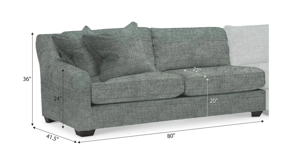Thatcher Left Arm Facing Loveseat Dimensions