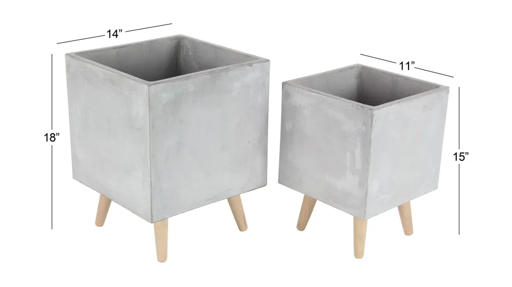 Ivy Collection Sayreville Planter Set of 2 Dimensions