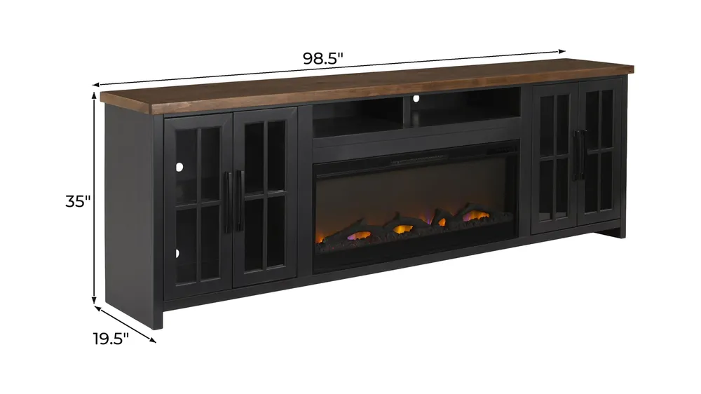 Foxgrove 97" Fireplace TV Console Dimensions