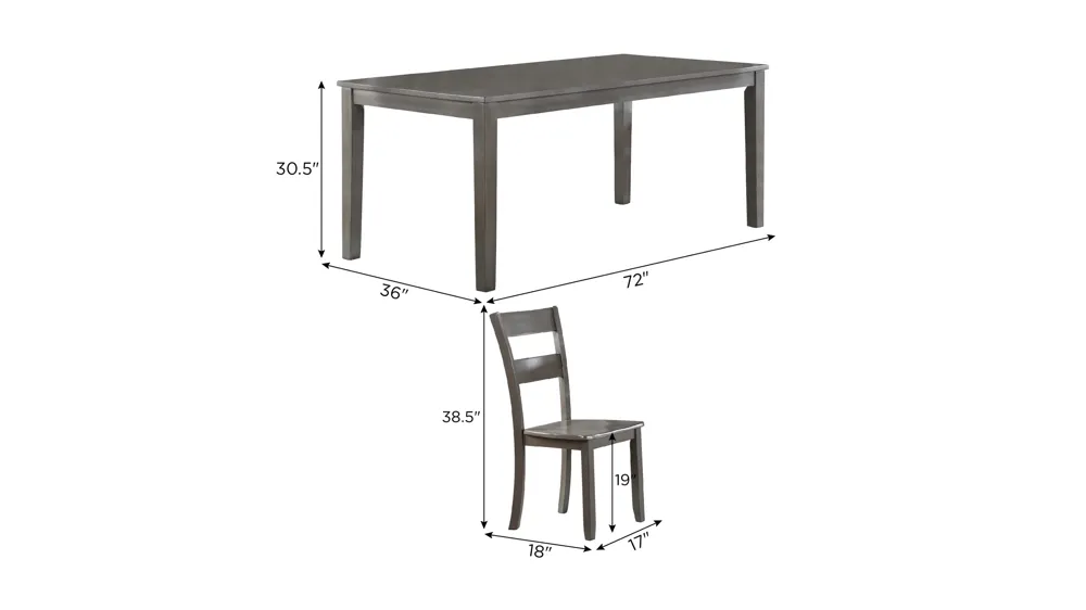 Ryan 7-pc. Dining Set Dimensions