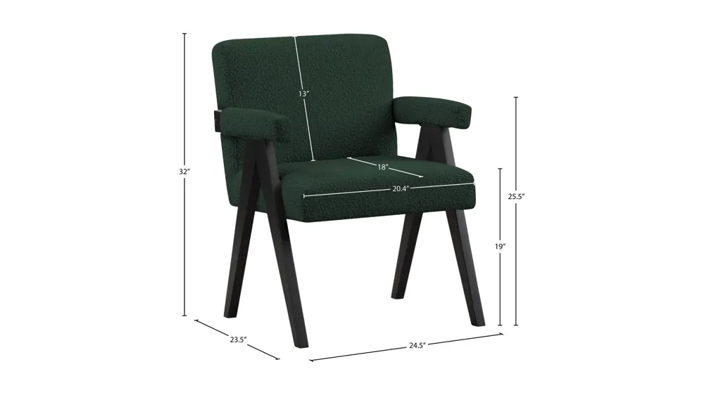 Woodloch Boucle Fabric Accent Chair Dimensions