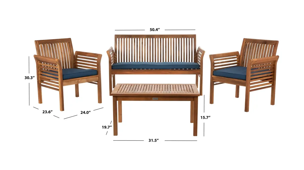 Vlad 4-pc. Patio Set Dimensions