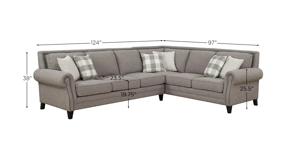 Willow Creek Sectional Dimensions