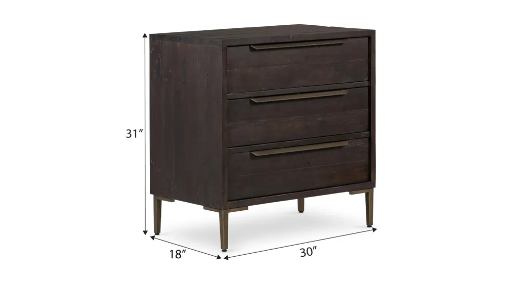 Wyeth 3-Drawer Bedroom Dresser Dimensions