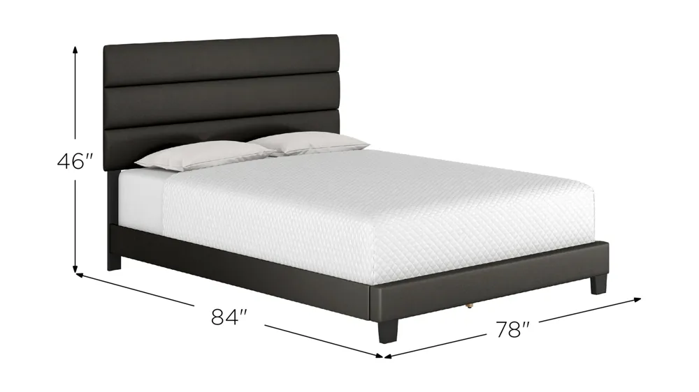 Parker Faux Leather Platform Bed Dimensions