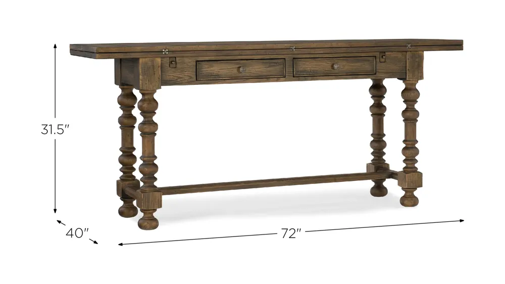 Bluewind Flip-Top Console Table Dimensions